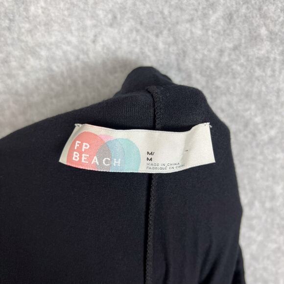 Free People Beach Black Jersey Knit Strapless Wrapped Jumpsuit Dress Size Medium - Picture 7 of 11